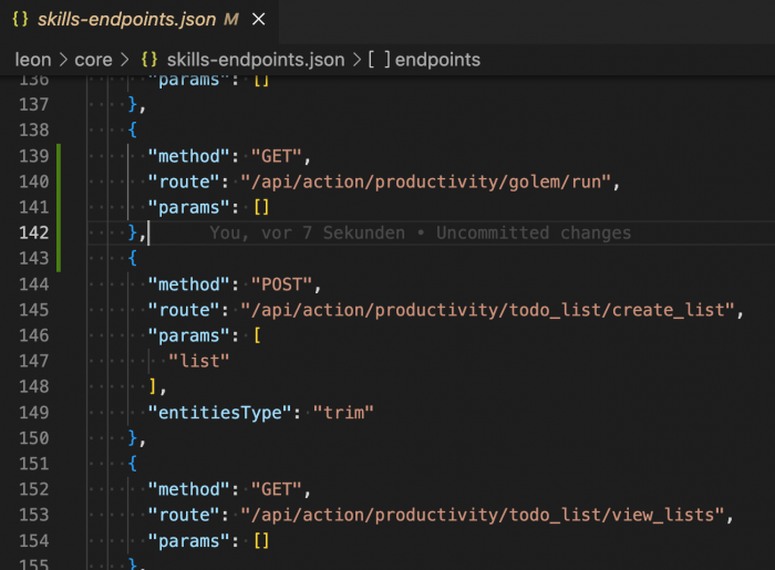 Automatisch erzeugte JSON-Datei mit API-Endpunkten (Screenshot: Thorsten Müller)